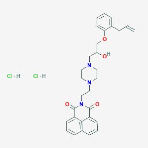 molecular formula C30H35Cl2N3O4 B2698692 2-(2-(4-(3-(2-allylphenoxy)-2-hydroxypropyl)piperazin-1-yl)ethyl)-1H-benzo[de]isoquinoline-1,3(2H)-dione dihydrochloride CAS No. 478653-60-0