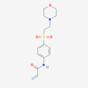 molecular formula C15H20N2O4S B2698695 N-[4-(2-Morpholin-4-ylethylsulfonyl)phenyl]prop-2-enamide CAS No. 2305542-04-3