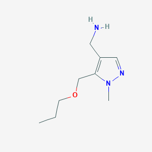 molecular formula C9H17N3O B2698696 [1-Methyl-5-(propoxymethyl)pyrazol-4-yl]methanamine CAS No. 1883717-25-6
