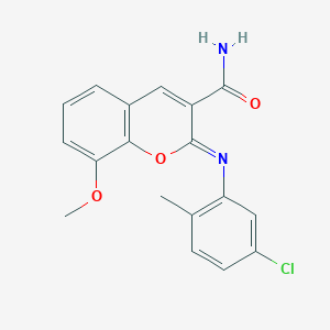 (2Z)-2-[(5-chloro-2-methylphenyl)imino]-8-methoxy-2H-chromene-3-carboxamide