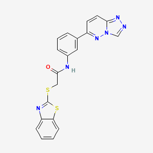 molecular formula C20H14N6OS2 B2698707 N-(3-([1,2,4]三唑并[4,3-b]吡啶-6-基)苯基)-2-(苯并[d]噻唑-2-基硫基)乙酰胺 CAS No. 1206987-55-4