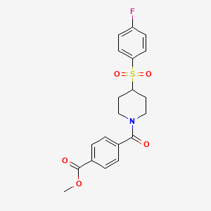 molecular formula C20H20FNO5S B2698724 甲酸甲酯 4-(4-((4-氟苯基)磺酰)哌啶-1-基)苯甲酸酯 CAS No. 1448058-08-9