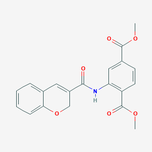 molecular formula C20H17NO6 B2698726 二甲酸二甲酯 2-(2H-咔唑-3-甲酰胺)对苯二甲酸酯 CAS No. 887346-03-4