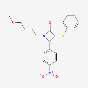 1-(4-Methoxybutyl)-4-(4-nitrophenyl)-3-(phenylsulfanyl)azetidin-2-one