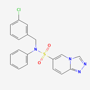 molecular formula C19H15ClN4O2S B2698730 N-(3-chlorobenzyl)-N-phenyl[1,2,4]triazolo[4,3-a]pyridine-6-sulfonamide CAS No. 1251545-53-5