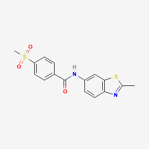 molecular formula C16H14N2O3S2 B2698738 N-(2-methylbenzo[d]thiazol-6-yl)-4-(methylsulfonyl)benzamide CAS No. 849685-78-5