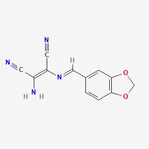 (2Z)-2-amino-3-[(E)-[(2H-1,3-benzodioxol-5-yl)methylidene]amino]but-2-enedinitrile