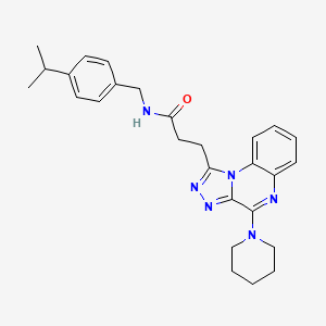 molecular formula C27H32N6O B2698747 乙酸-4-[({[4-甲基-5-(3-苯基-1,2,4-噁二唑-5-基)-4H-1,2,4-三唑-3-基]硫代乙酰}氨基)苯甲酸乙酯 CAS No. 1185121-20-3