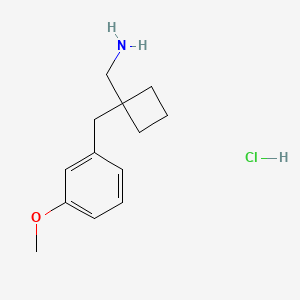 molecular formula C13H20ClNO B2698756 1-[(3-Methoxyphenyl)methyl]cyclobutyl-methanamine hydrochloride CAS No. 1439899-58-7