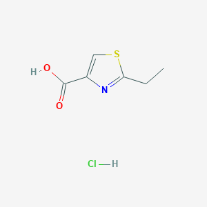 molecular formula C6H8ClNO2S B2698761 2-Ethylthiazole-4-carboxylic acid hydrochloride CAS No. 1646152-52-4