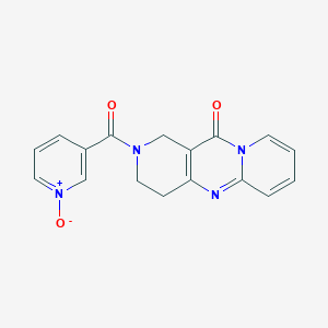molecular formula C17H14N4O3 B2698765 3-(11-oxo-2,3,4,11-tetrahydro-1H-dipyrido[1,2-a:4',3'-d]pyrimidine-2-carbonyl)pyridine 1-oxide CAS No. 2034546-78-4