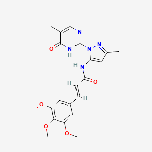 (E)-N-(1-(4,5-dimethyl-6-oxo-1,6-dihydropyrimidin-2-yl)-3-methyl-1H-pyrazol-5-yl)-3-(3,4,5-trimethoxyphenyl)acrylamide