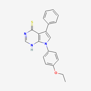 molecular formula C20H17N3OS B2698771 7-(4-Ethoxyphenyl)-5-phenylpyrrolo[2,3-d]pyrimidine-4-thiol CAS No. 865546-46-9