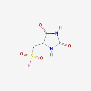 molecular formula C4H5FN2O4S B2698773 (2,5-Dioxoimidazolidin-4-yl)methanesulfonyl fluoride CAS No. 1803565-96-9