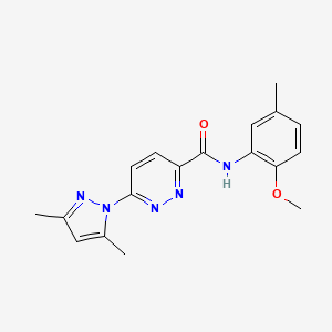 molecular formula C18H19N5O2 B2698790 6-(3,5-二甲基-1H-吡唑-1-基)-N-(2-甲氧基-5-甲基苯基)吡啶并[3,4-d]嘧啶-3-甲酰胺 CAS No. 1351587-10-4