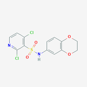 molecular formula C13H10Cl2N2O4S B2698796 2,4-dichloro-N-(2,3-dihydro-1,4-benzodioxin-6-yl)pyridine-3-sulfonamide CAS No. 1445699-49-9