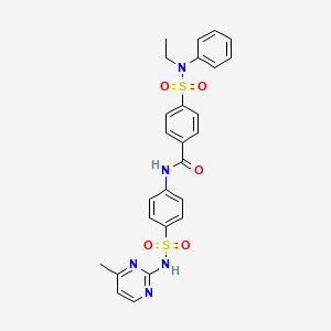 4-[ethyl(phenyl)sulfamoyl]-N-[4-[(4-methylpyrimidin-2-yl)sulfamoyl]phenyl]benzamide