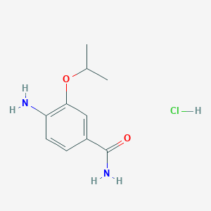 molecular formula C10H15ClN2O2 B2698804 4-Amino-3-(propan-2-yloxy)benzamide hydrochloride CAS No. 1909308-58-2