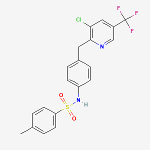 molecular formula C20H16ClF3N2O2S B2698808 N-(4-{[3-氯-5-(三氟甲基)-2-吡啶基]甲基}苯基)-4-甲基苯磺酰胺 CAS No. 478246-36-5