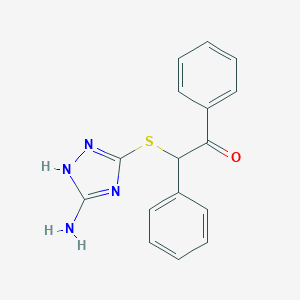 molecular formula C16H14N4OS B269881 2-[(5-amino-1H-1,2,4-triazol-3-yl)sulfanyl]-1,2-diphenylethanone 