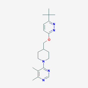 molecular formula C20H29N5O B2698815 4-[4-[(6-Tert-butylpyridazin-3-yl)oxymethyl]piperidin-1-yl]-5,6-dimethylpyrimidine CAS No. 2379986-01-1