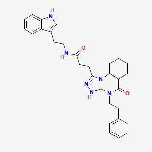 molecular formula C30H28N6O2 B2698819 N-[2-(1H-indol-3-yl)ethyl]-3-[5-oxo-4-(2-phenylethyl)-4H,5H-[1,2,4]triazolo[4,3-a]quinazolin-1-yl]propanamide CAS No. 902966-93-2