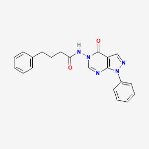molecular formula C21H19N5O2 B2698830 N-(4-氧代-1-苯基-1H-吡唑并[3,4-d]嘧啶-5(4H)-基)-4-苯基丁酰胺 CAS No. 899752-87-5