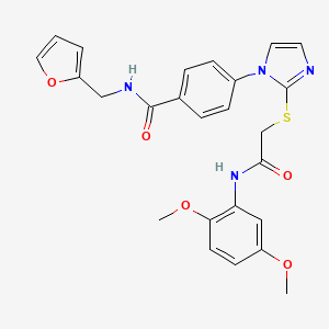 molecular formula C25H24N4O5S B2698831 4-(2-((2-((2,5-dimethoxyphenyl)amino)-2-oxoethyl)thio)-1H-imidazol-1-yl)-N-(furan-2-ylmethyl)benzamide CAS No. 1207044-89-0