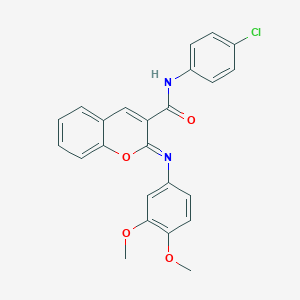molecular formula C24H19ClN2O4 B2698841 (2Z)-N-(4-chlorophenyl)-2-[(3,4-dimethoxyphenyl)imino]-2H-chromene-3-carboxamide CAS No. 1327176-07-7