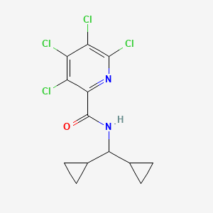 molecular formula C13H12Cl4N2O B2698845 3,4,5,6-tetrachloro-N-(dicyclopropylmethyl)pyridine-2-carboxamide CAS No. 1356682-62-6