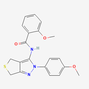 molecular formula C20H19N3O3S B2698855 2-methoxy-N-[2-(4-methoxyphenyl)-4,6-dihydrothieno[3,4-c]pyrazol-3-yl]benzamide CAS No. 392253-29-1