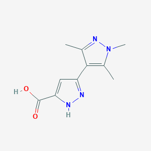 molecular formula C10H12N4O2 B2698857 1',3',5'-trimethyl-1H,1'H-3,4'-bipyrazole-5-carboxylic acid CAS No. 890624-34-7