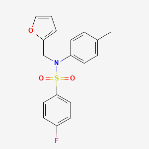 4-fluoro-N-(furan-2-ylmethyl)-N-(p-tolyl)benzenesulfonamide