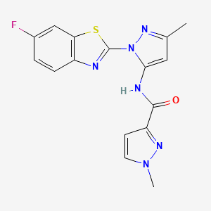 molecular formula C16H13FN6OS B2698865 N-(1-(6-fluorobenzo[d]thiazol-2-yl)-3-methyl-1H-pyrazol-5-yl)-1-methyl-1H-pyrazole-3-carboxamide CAS No. 1171846-06-2