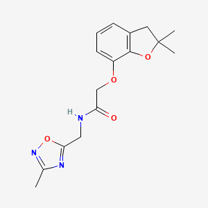 molecular formula C16H19N3O4 B2698867 2-((2,2-dimethyl-2,3-dihydrobenzofuran-7-yl)oxy)-N-((3-methyl-1,2,4-oxadiazol-5-yl)methyl)acetamide CAS No. 1219905-50-6