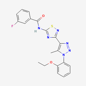 N-{3-[1-(2-ethoxyphenyl)-5-methyl-1H-1,2,3-triazol-4-yl]-1,2,4-thiadiazol-5-yl}-3-fluorobenzamide
