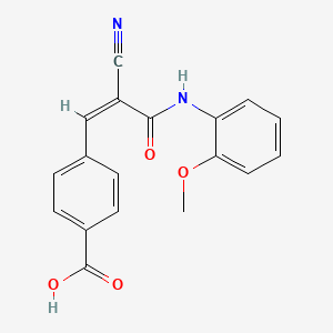 molecular formula C18H14N2O4 B2698878 4-[(Z)-2-cyano-3-(2-methoxyanilino)-3-oxoprop-1-enyl]benzoic acid CAS No. 564454-53-1
