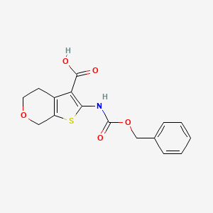 molecular formula C16H15NO5S B2698881 2-(Phenylmethoxycarbonylamino)-5,7-dihydro-4H-thieno[2,3-c]pyran-3-carboxylic acid CAS No. 2287332-73-2