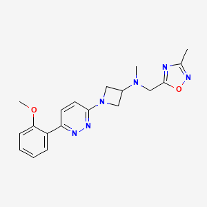 molecular formula C19H22N6O2 B2698885 1-[6-(2-Methoxyphenyl)pyridazin-3-yl]-N-methyl-N-[(3-methyl-1,2,4-oxadiazol-5-yl)methyl]azetidin-3-amine CAS No. 2415501-19-6