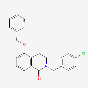 molecular formula C23H20ClNO2 B2698891 2-[(4-Chlorophenyl)methyl]-5-phenylmethoxy-3,4-dihydroisoquinolin-1-one CAS No. 850906-45-5