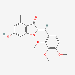molecular formula C19H18O6 B2698893 6-羟基-4-甲基-2-[(2,3,4-三甲氧基苯基)甲亚甲基]苯并[b]呋喃-3-酮 CAS No. 904501-16-2