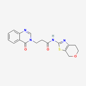 molecular formula C17H16N4O3S B2698894 N-(6,7-dihydro-4H-pyrano[4,3-d]thiazol-2-yl)-3-(4-oxoquinazolin-3(4H)-yl)propanamide CAS No. 1421523-38-7