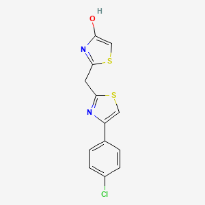 molecular formula C13H9ClN2OS2 B2698896 2-[(4-氯苯基)甲基]-5-苯基甲基-1,3-噻唑-4-醇 CAS No. 860651-36-1