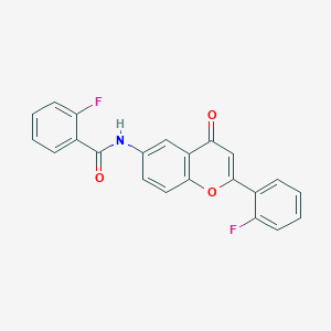 molecular formula C22H13F2NO3 B2698903 2-fluoro-N-[2-(2-fluorophenyl)-4-oxo-4H-chromen-6-yl]benzamide CAS No. 923132-16-5