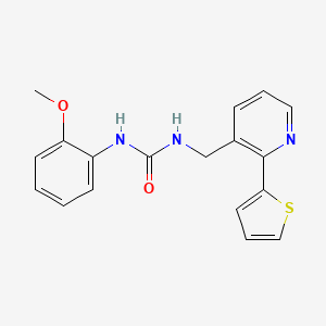molecular formula C18H17N3O2S B2698904 1-(2-甲氧基苯基)-3-((2-(噻吩-2-基)吡啶-3-基)甲基)脲 CAS No. 2034477-55-7