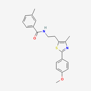 molecular formula C21H22N2O2S B2698906 N-{2-[2-(4-甲氧基苯基)-4-甲基-1,3-噻唑-5-基]乙基}-3-甲基苯甲酰胺 CAS No. 873076-06-3