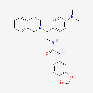 molecular formula C27H30N4O3 B2698913 1-(苯并[d][1,3]二氧杂环戊-5-基)-3-(2-(3,4-二氢异喹啉-2(1H)-基)-2-(4-(二甲基氨基)苯基)乙基)脲 CAS No. 1171315-04-0