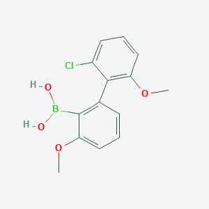 molecular formula C14H14BClO4 B2698917 2-(2-氯-6-甲氧基苯基)-6-甲氧基苯硼酸 CAS No. 2377607-94-6