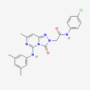 molecular formula C22H21ClN6O2 B2698918 N~1~-(4-chlorophenyl)-2-[5-(3,5-dimethylanilino)-7-methyl-3-oxo[1,2,4]triazolo[4,3-c]pyrimidin-2(3H)-yl]acetamide CAS No. 1251553-25-9