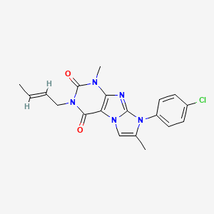 molecular formula C19H18ClN5O2 B2698920 2-[(E)-But-2-enyl]-6-(4-chlorophenyl)-4,7-dimethylpurino[7,8-a]imidazole-1,3-dione CAS No. 2210230-60-5